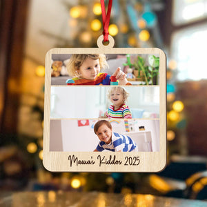 Custom Family Photo Keepsake 2025 Christmas Gift Wooden Ornament LM32 897335