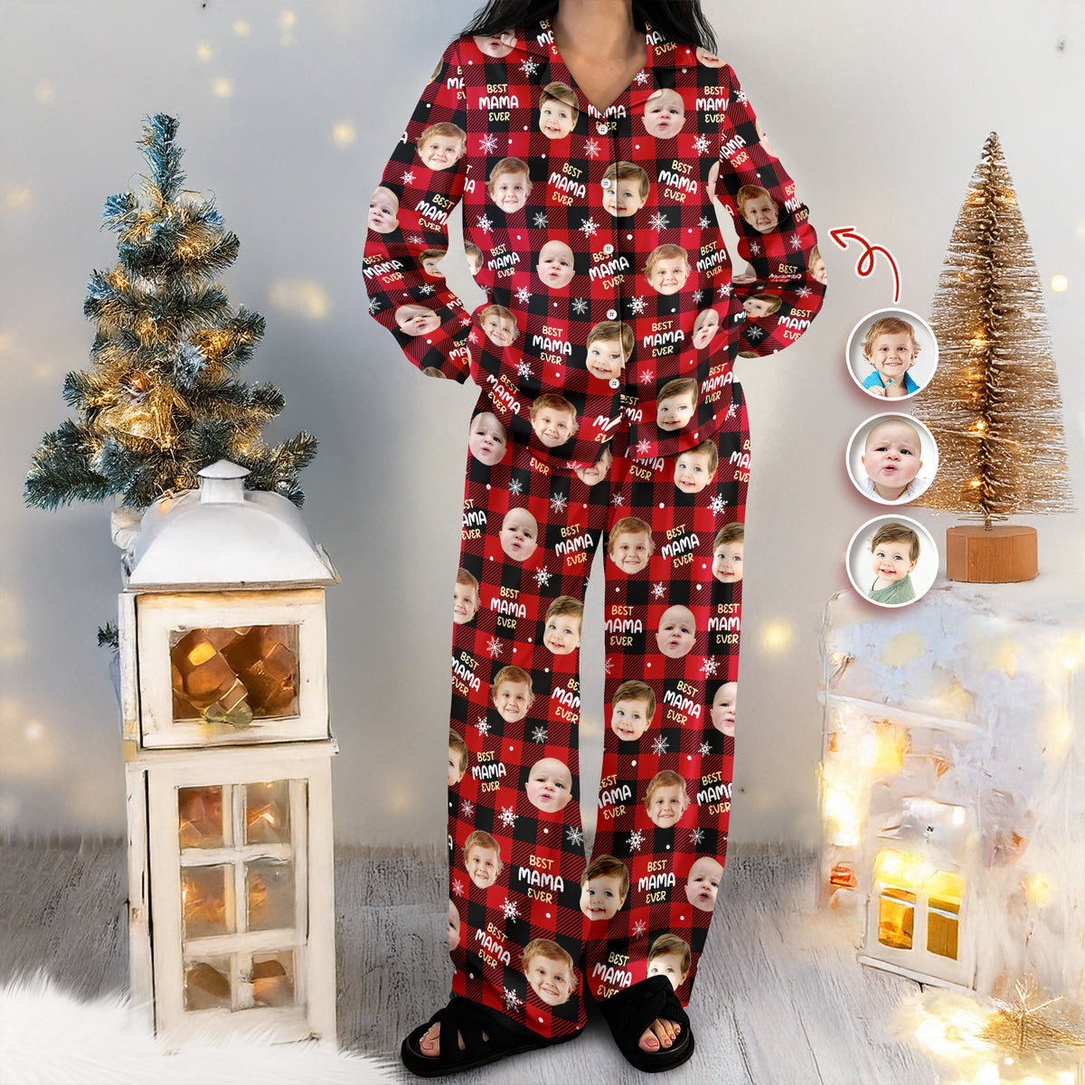 Custom Face Photo Best Dad Mom Ever Christmas Pajamas CH07 180892