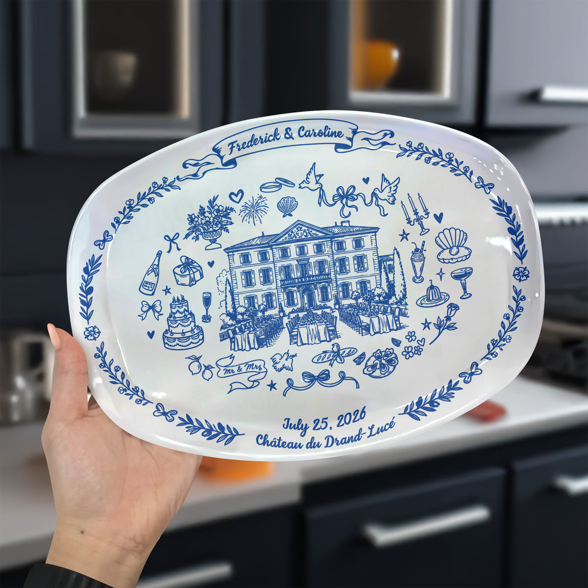 Personalized Wedding Venue Platter Plate Wedding Gift for Couple, Newlyweds LM32 670327