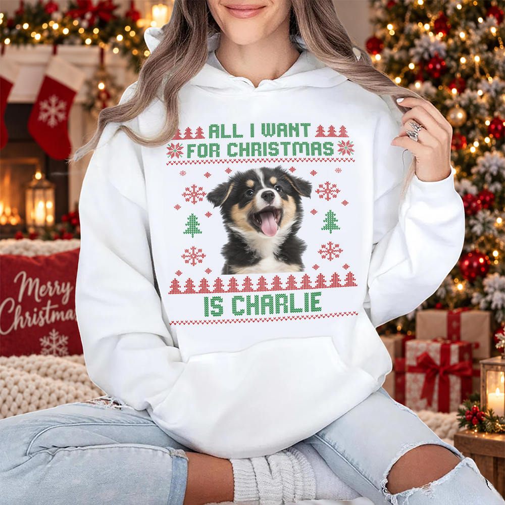 Custom Photo All I Want for Christmas Is Bright Shirt, Personalized Christmas Gift for Pet Lovers LM32 670469