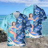 Custom Photo Girlfriend Surf Skateboard Tropical Floral Print Aloha Hawaii Shirt LM32 893485