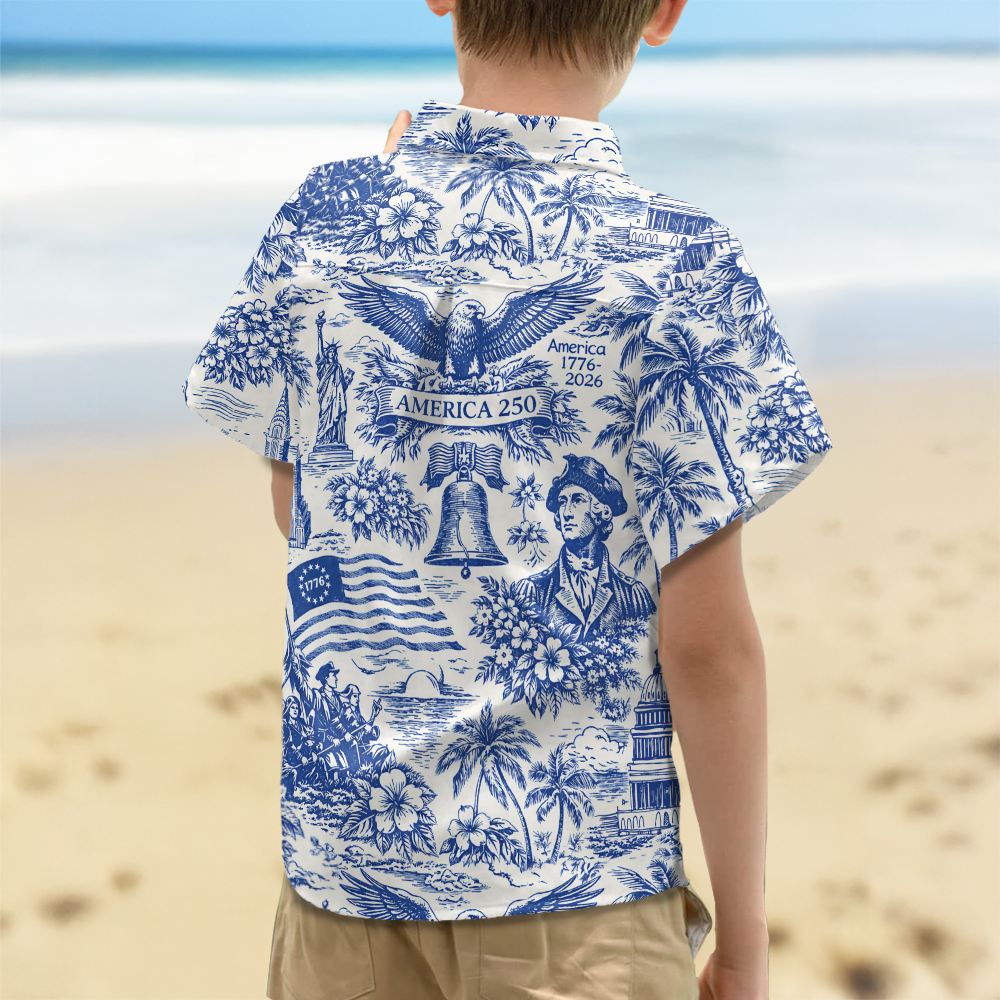 America 250th Anniversary 1776-2026 Toile De Jouy Style Kid Hawaii Shirt TH10 169407