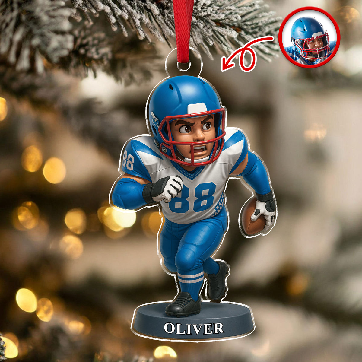 Custom Photo American Football 3D Effect Figure Art Acrylic Ornament Gifts For Sports Lovers HA75 897436