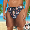 Custom Funny Face I Love My Wife, Girlfriend Beach Short Anniversary Gift LM32 669459