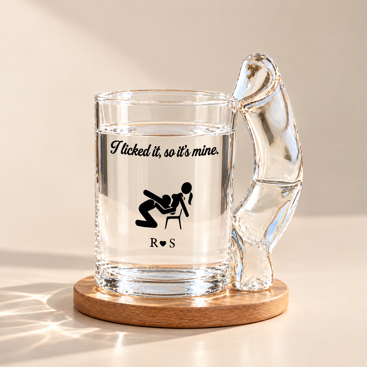 I Lick It So it Mine - Custom Name Naughty Glass Mug Couple Funny Gift CH07 180690