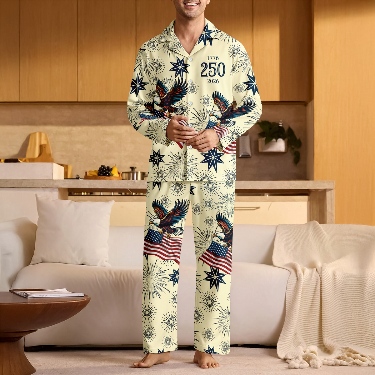 Personalized 250th Anniversary 1776-2026 American Flag Pajamas TH10 171107