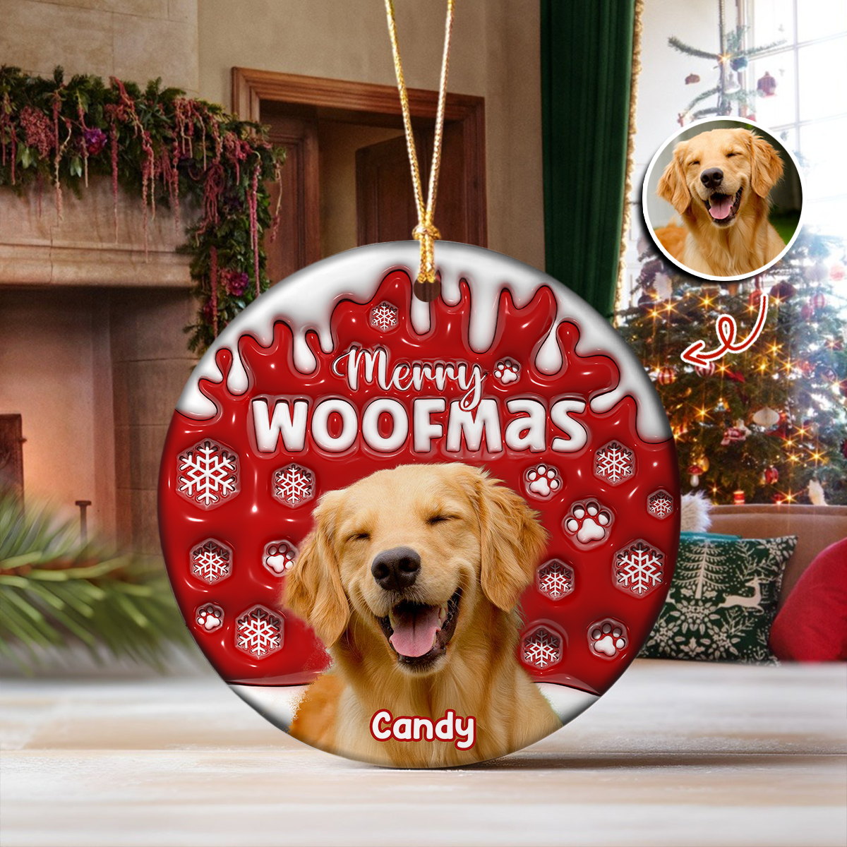 Custom Dog Cat Photo Christmas - Personalized Ceramic Ornament TH10 894383