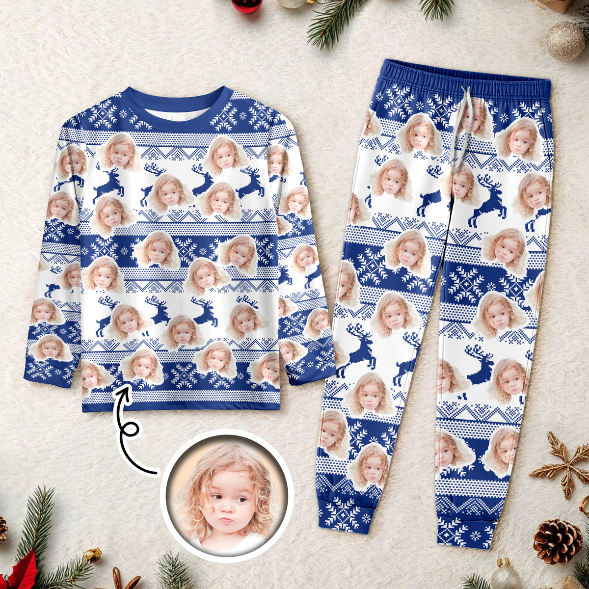 Custom Photo Christmas Face Sleepwear Xmas Fun HO82 900154
