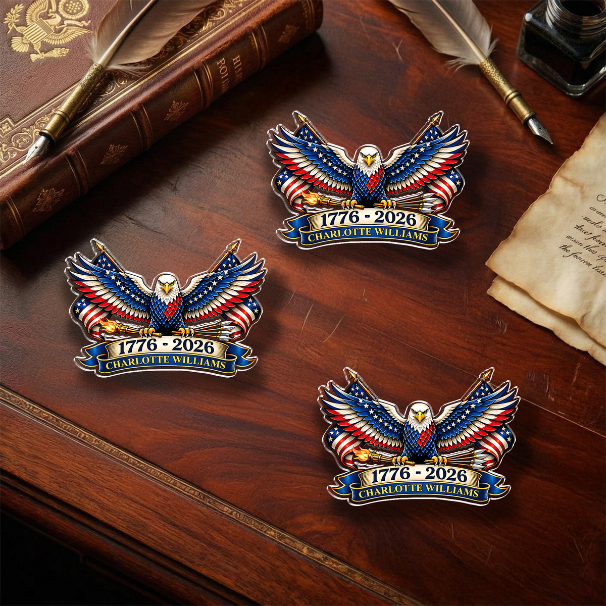 Personalized Name America 250 Patriotic Eagle 1776–2026 Acrylic Pin HO82 901868