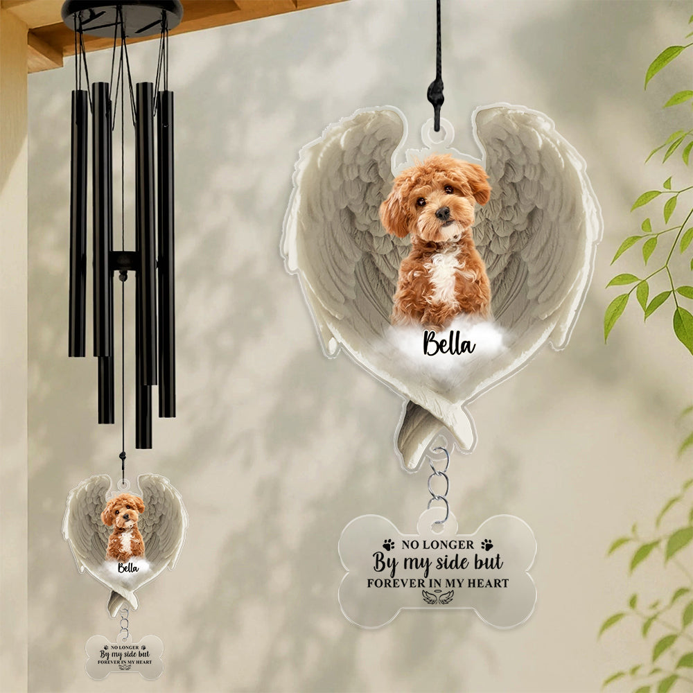 Custom Photo Within Angel Wings Memorial Dog Cat Acrylic Wind Chimes HO82 894300
