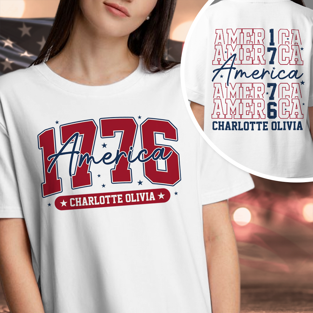 Custom Name America 1776 Front And Back Shirt TH10 898927