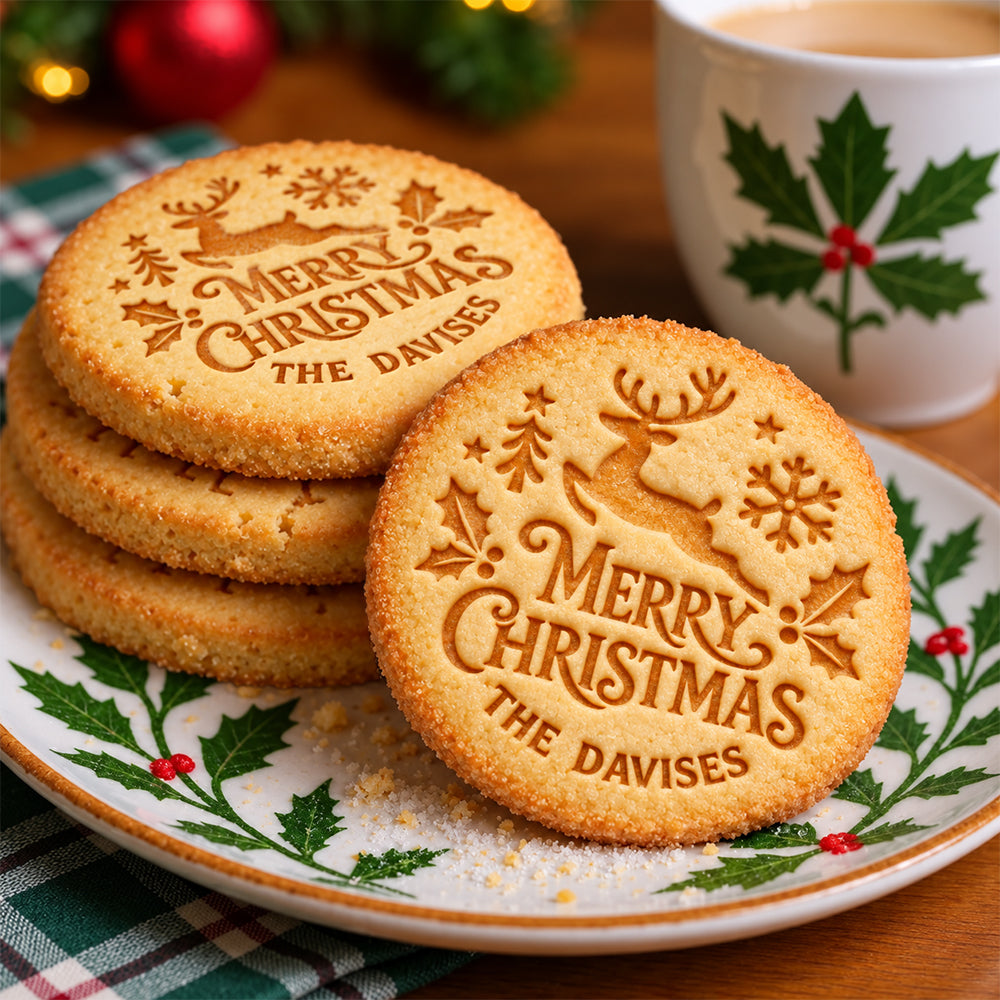 Custom Family Name Merry Christmas Cookie Stamp Gift for Bakers HA75 919626