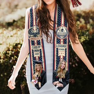 Custom Photo American 250 Senior Graduation Stole LM32 897877