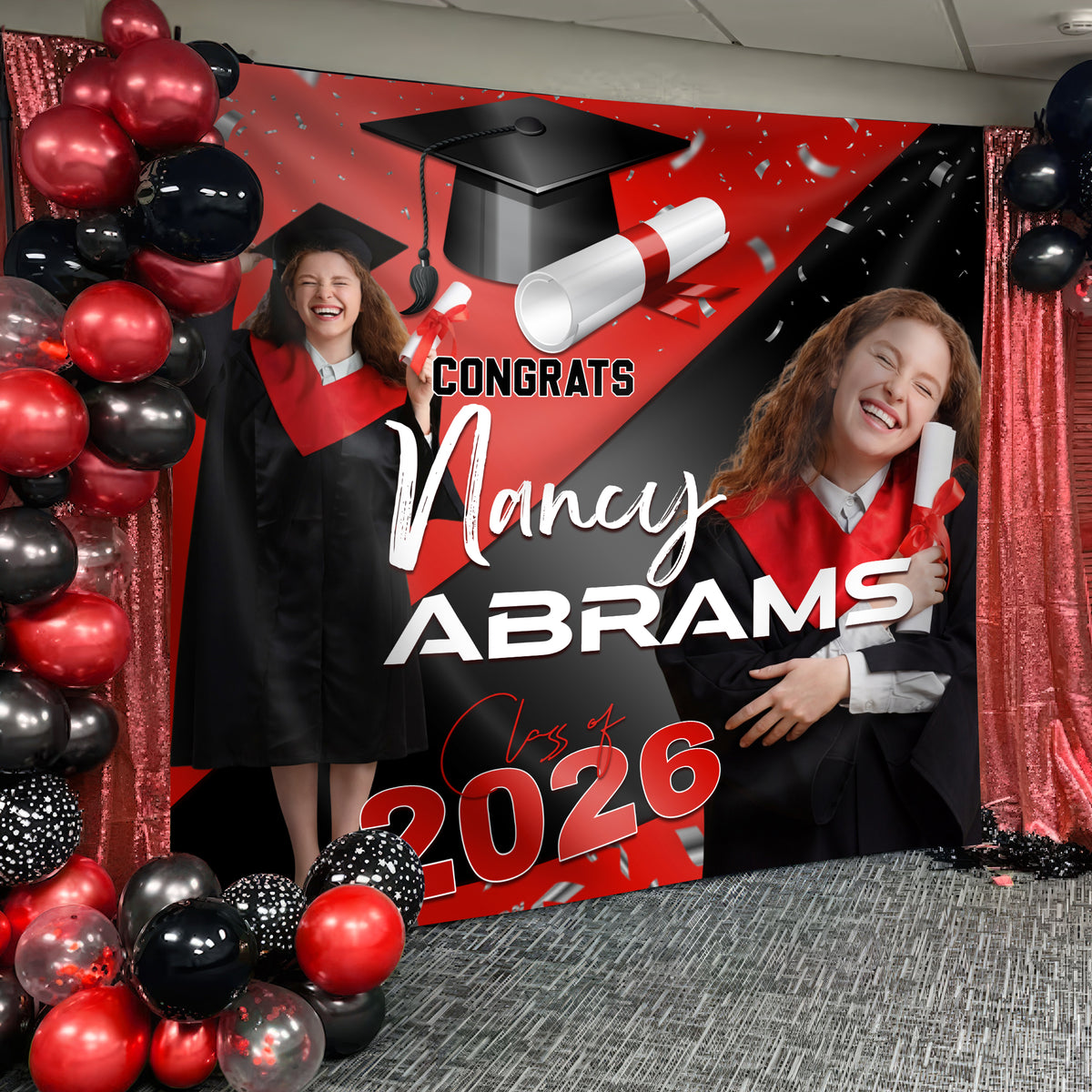 Personalized Class of 2026 Backdrop Senior Graduation Party Decoration LM32 899377