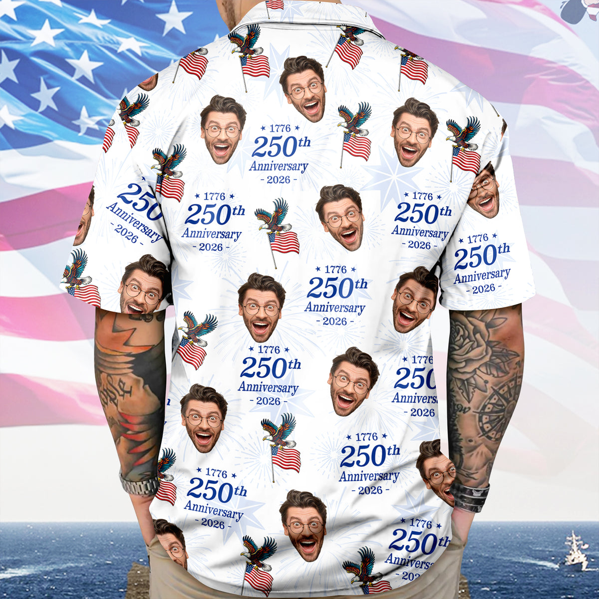 Custom Photo USA 250 Anniversary 1776-2026 Hawaiian Shirt HO82 902050