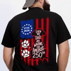 Personalized Even My Dog Is Waiting For America's 250th With US Flag Back Dark Shirt - Gift For Dog Lovers HO82 902864