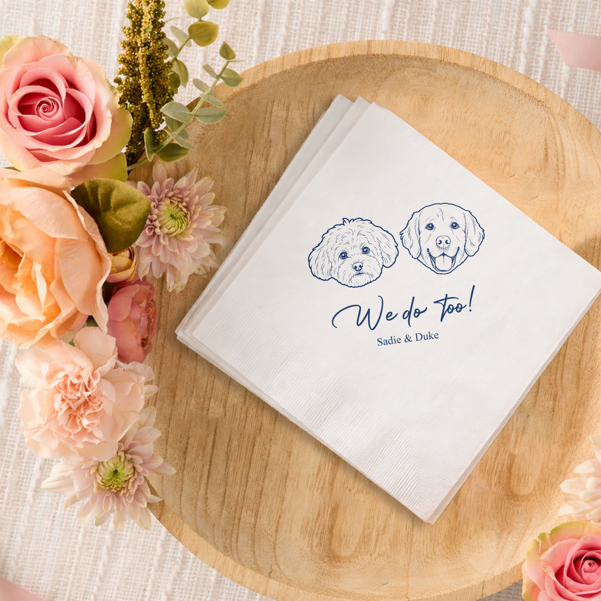 Custom Pet Wedding Cocktail Napkins Funny Wedding Party Decor Newlywed Gift CH07 911288