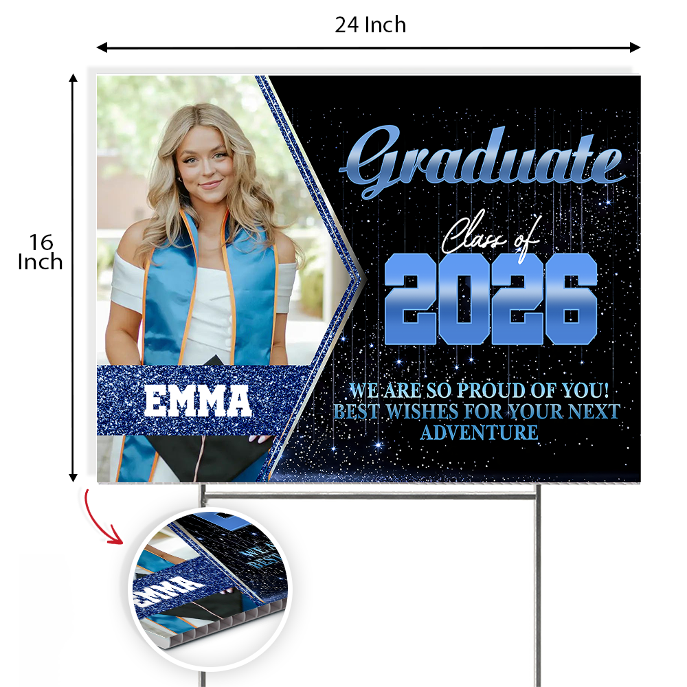 Custom Photo Graduate Class Of 2026 We Are So Proud Of You Yard Sign TH10 169021