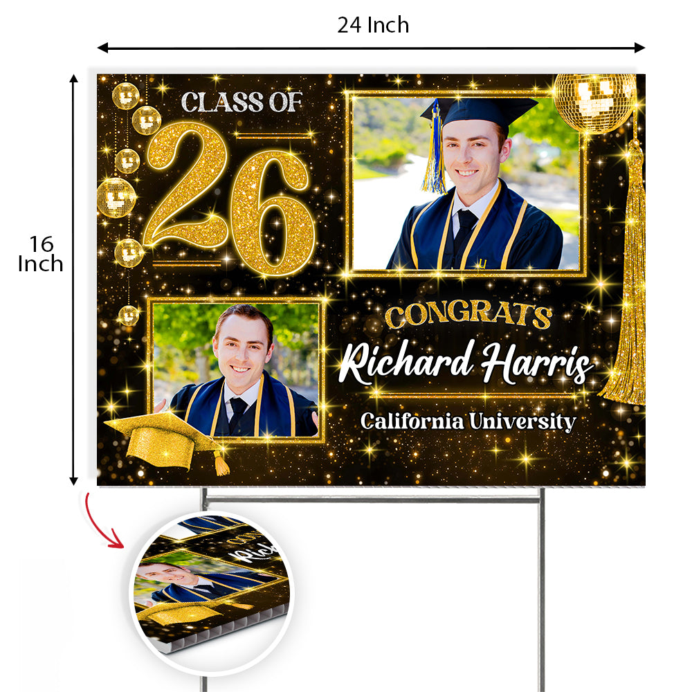 Custom Photo Graduation Class of 2026 Yard Sign Personalized Party Decor HO82 901716