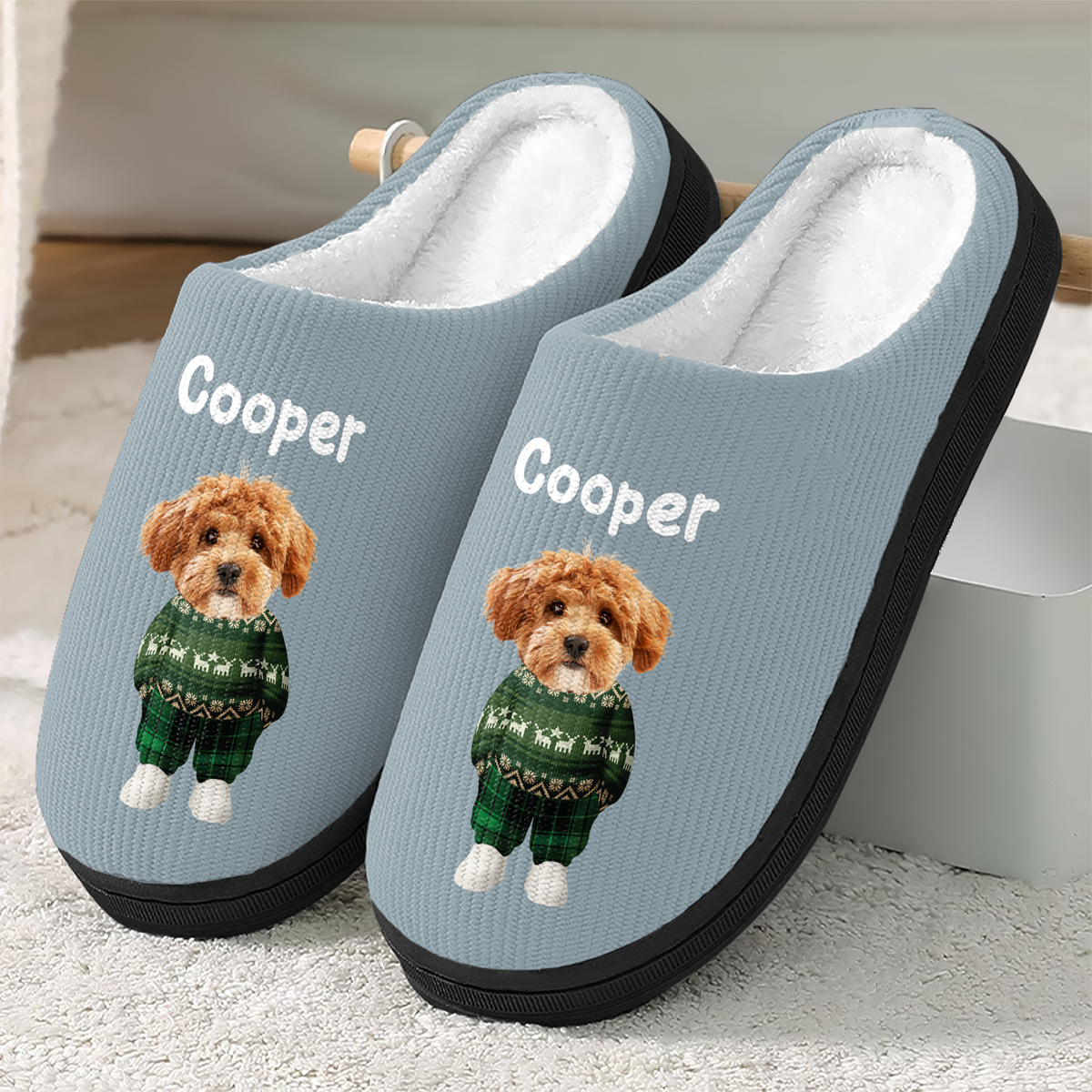 Custom Dog Photo Slippers Christmas Gift For Dog Lovers TH10 896773