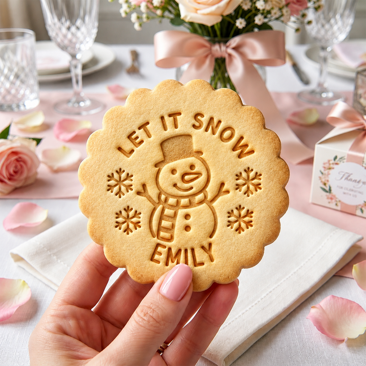 Personalized Family With Christmas Cookie Stamp, Holiday Baker Gift HO82 904114