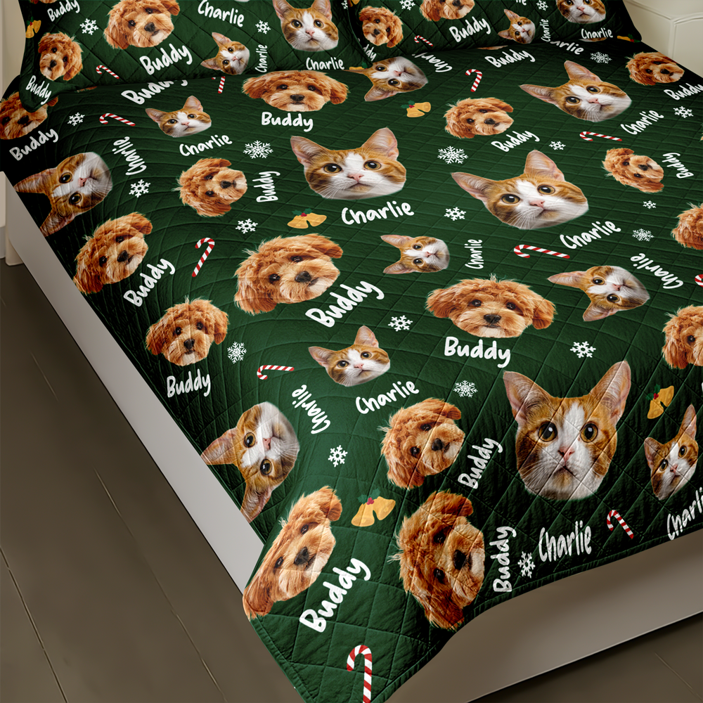 Custom Pets Face And Name - Personalized Photo Bedding Set Gift For Dog Lover Cat Lover CH07 899764