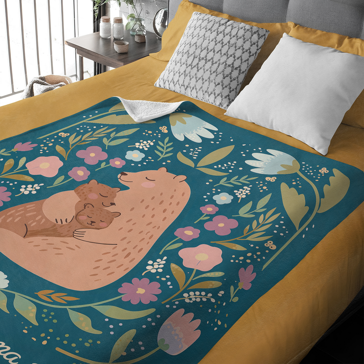 Personalized We Love You Lots, Mama Bear Blanket Mother's Day Gift HA75 920630