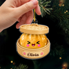 Personalized Glitter Dumpling Bamboo Steamer Acrylic Ornament, Food Lover Holiday Keepsake HO82 903732