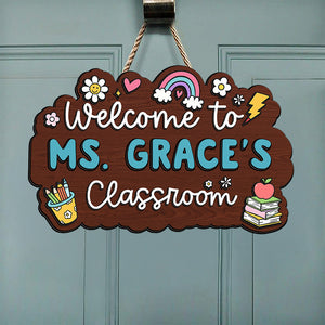 Welcome To Classroom Personalized Door Sign Gift For Teacher HO82 894294
