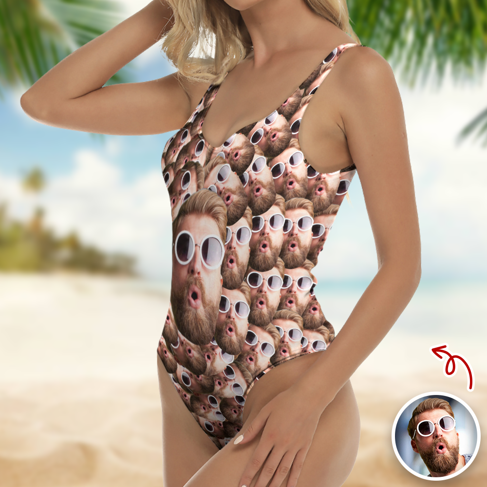 Custom Face One-Piece Swimsuit Beachwear Gift LM32 669497