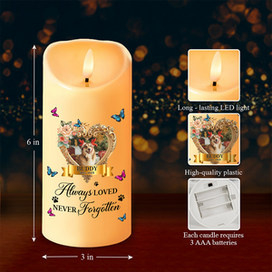 Custom Photo Pet Always Loved Never Forgotten Christmas Gift LED Candle HO82 891925