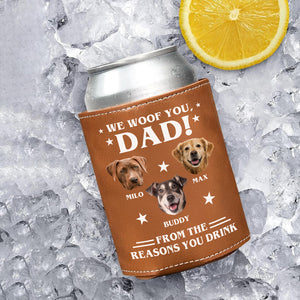 Custom Photo We Woof You Dog Leather Can Cooler Holder HO82 894090