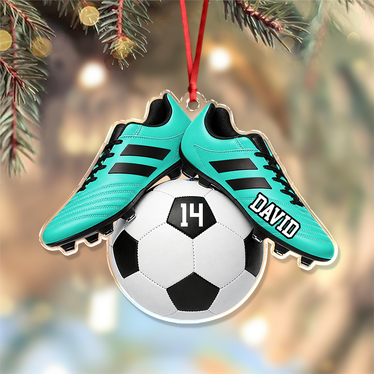 Personalized Soccer Acrylic Ornament, Christmas Tree Decoration for Soccer Players and Fans HA75 919380