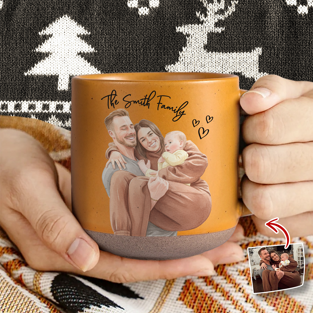 Custom Photo Pottery Mug For Family Or Couple TH10 896923