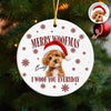 Custom Dog Photo Merry Woofmas Ceramic Ornament - Gift For Christmas, Dog Lovers Gift HO82 903314