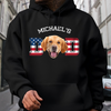 Custom Photo Dog - Dog's Dad US Flag Dark Shirt HA75 892422