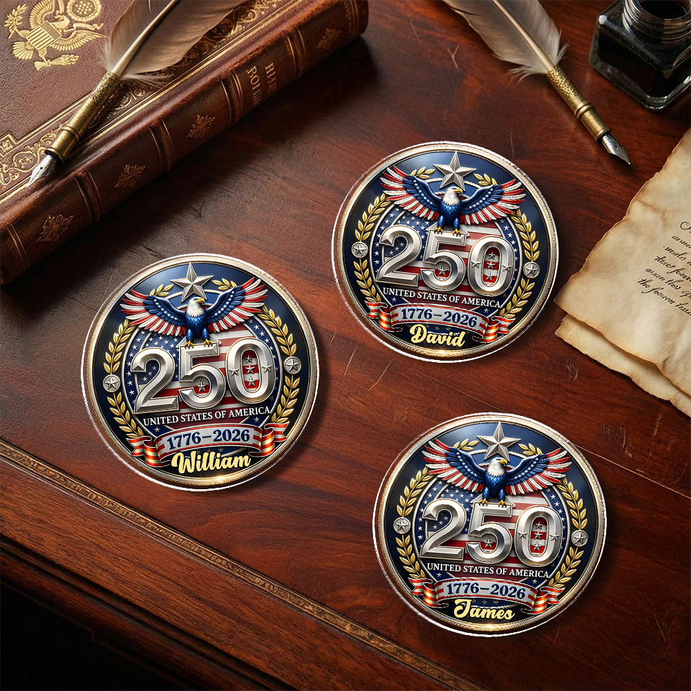 Custom Name 250th United States Of America 1776–2026 Anniversary Patriotic Acrylic Pin CH07 911122