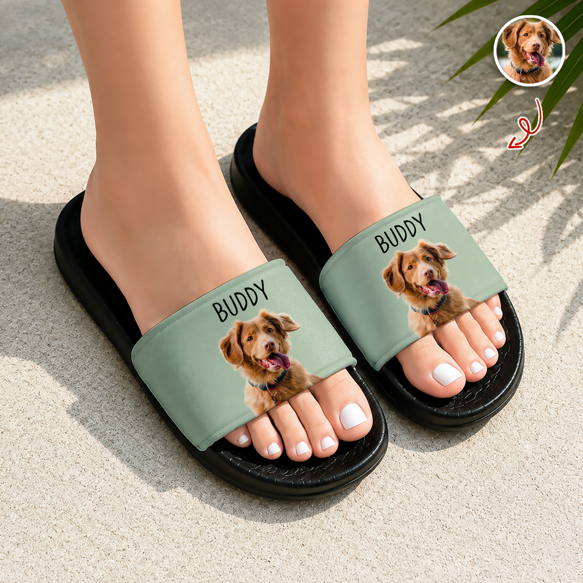Custom Photo Dog Cat Pet Slide Sandals For Dog Dad Mom CH07 911640