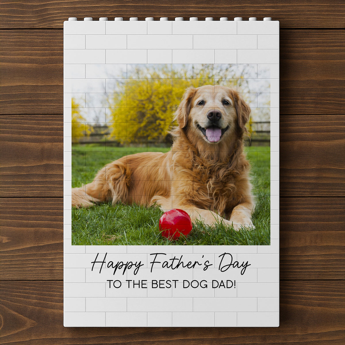 Custom Photo Happy Father's Day To the Best Dog Dad Building Brick Blocks TH10 169779