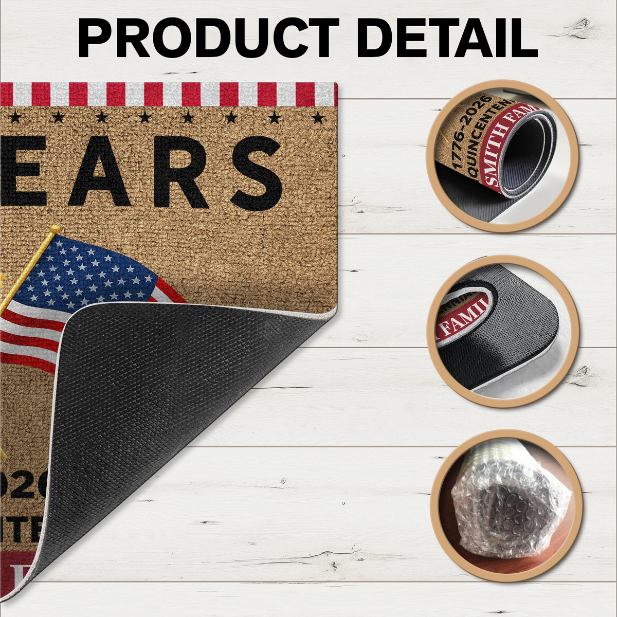 250 Years Semiquincentennial America 1776-2026 Personalized Patriotic Doormat CH07 910272