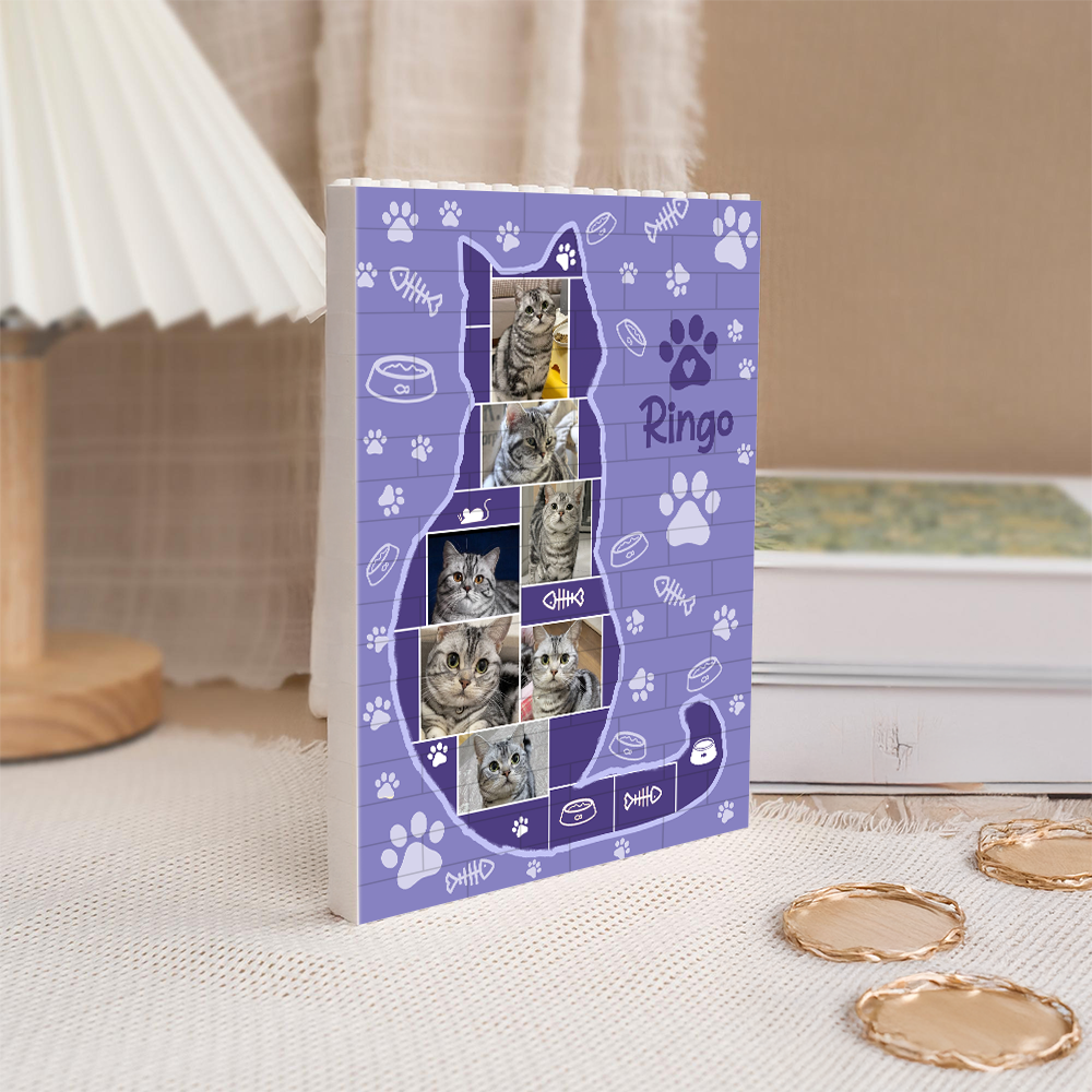 Custom Photo Cat Building Brick Blocks Gift For Cat Lovers HA75 920556
