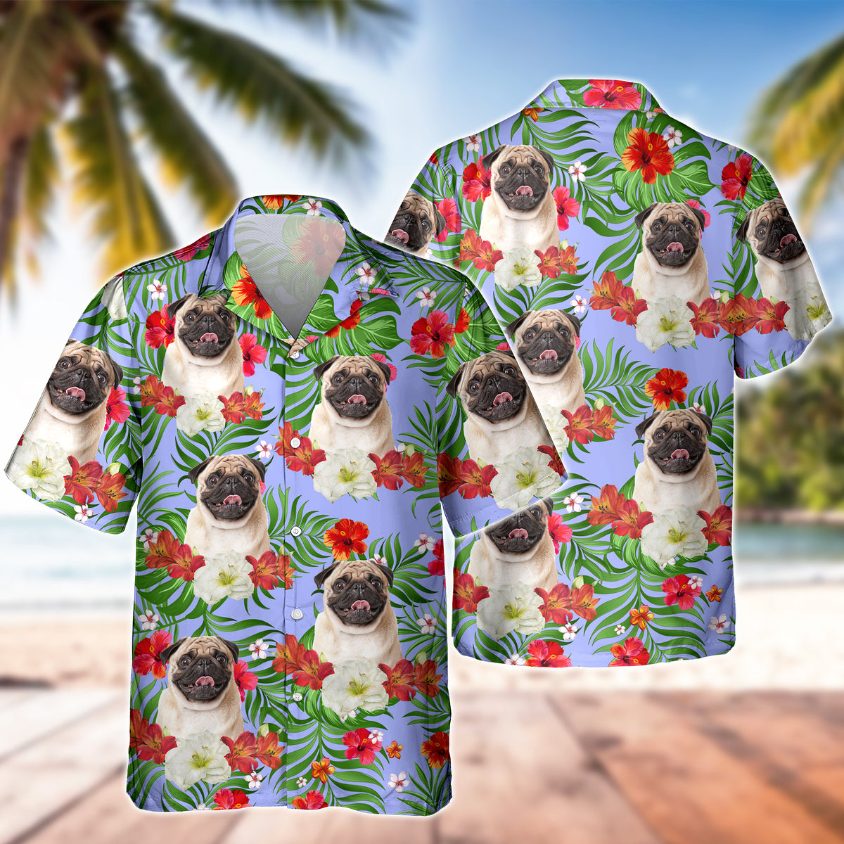 Custom Photo Aloha Dog Cat - Personalized Hawaiian Shirt Summer Gift CH07 896122