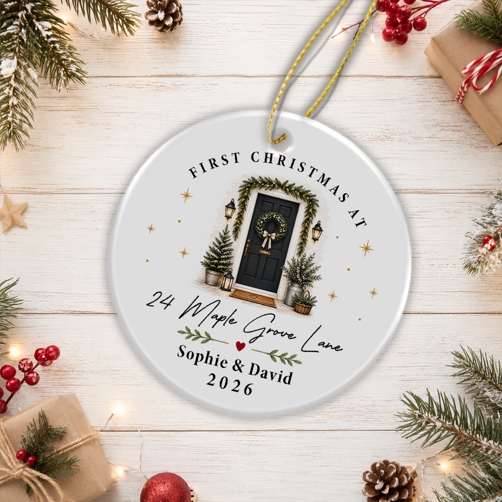 Personalized First Christmas At Ceramic Ornament, New Home Holiday Keepsake HO82 903600