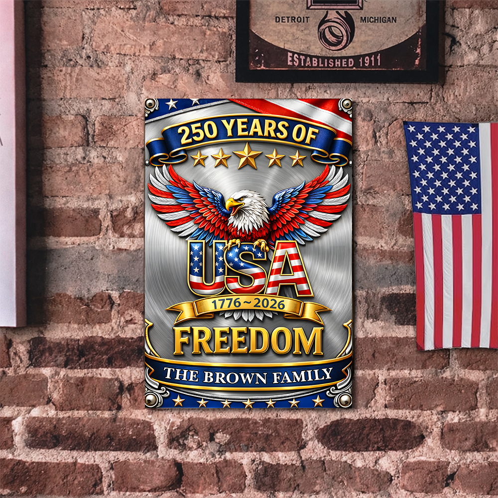 USA 250 Years Of Freedom Metal Sign TH10 169447