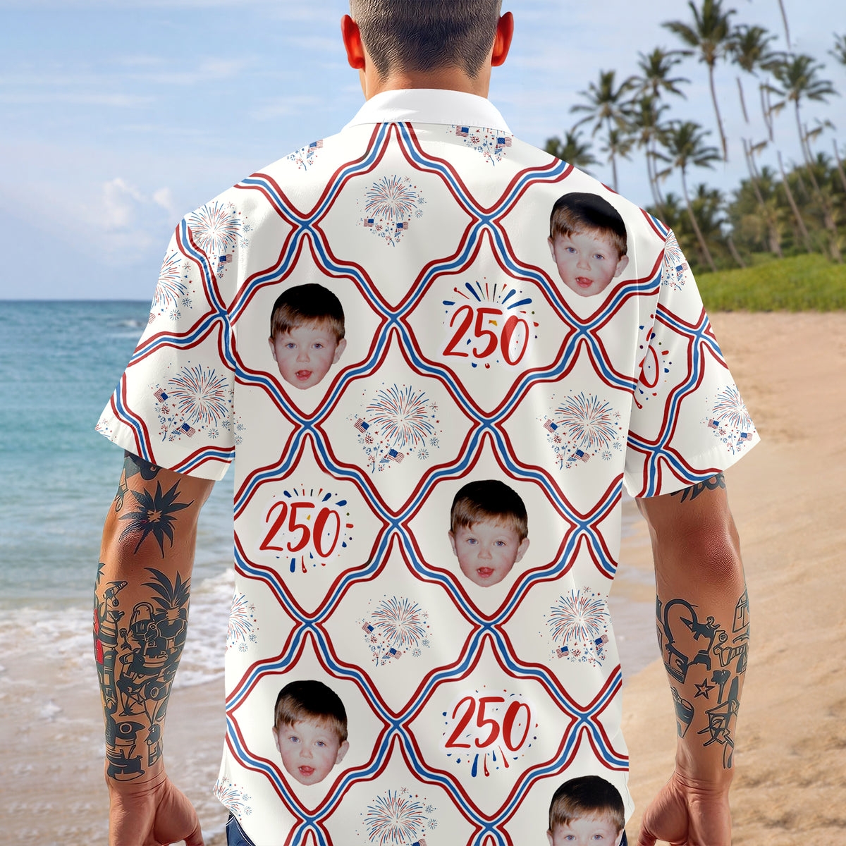 Custom Photo USA 250th Anniversary Patriotic Hawaii Shirt HA75 898818