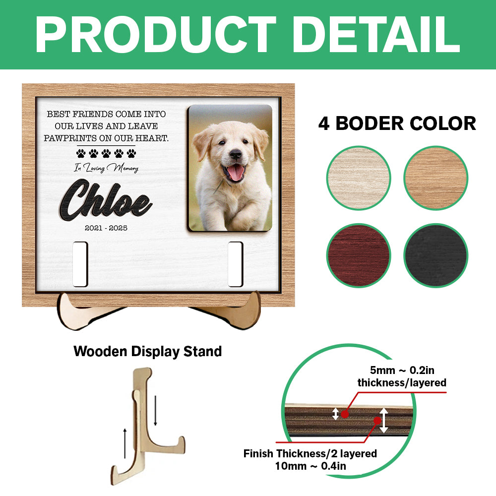 Custom Dog Ear Memorial 2-Layers Wooden Collar Frame LM32 893781