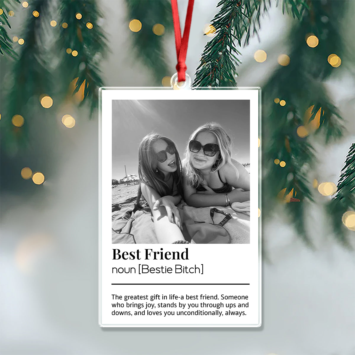 Custom Best Friend Photo Acrylic Ornament Gift For Bestie LM32 895505