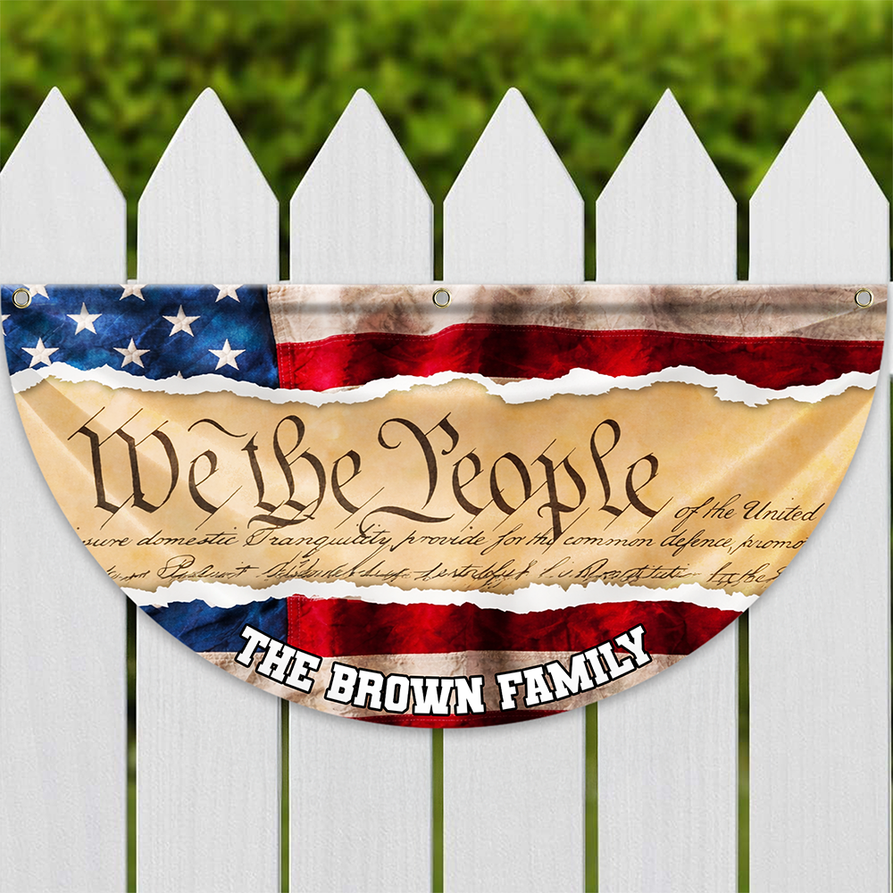 Custom Family Name We The People America 250 Non-Pleated Fan Flag TH10 898895