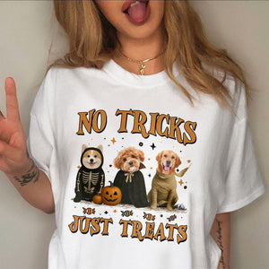 Custom Photo No Tricks Just Treats Halloween Comfort Shirt For Dog Lover TH10 896127