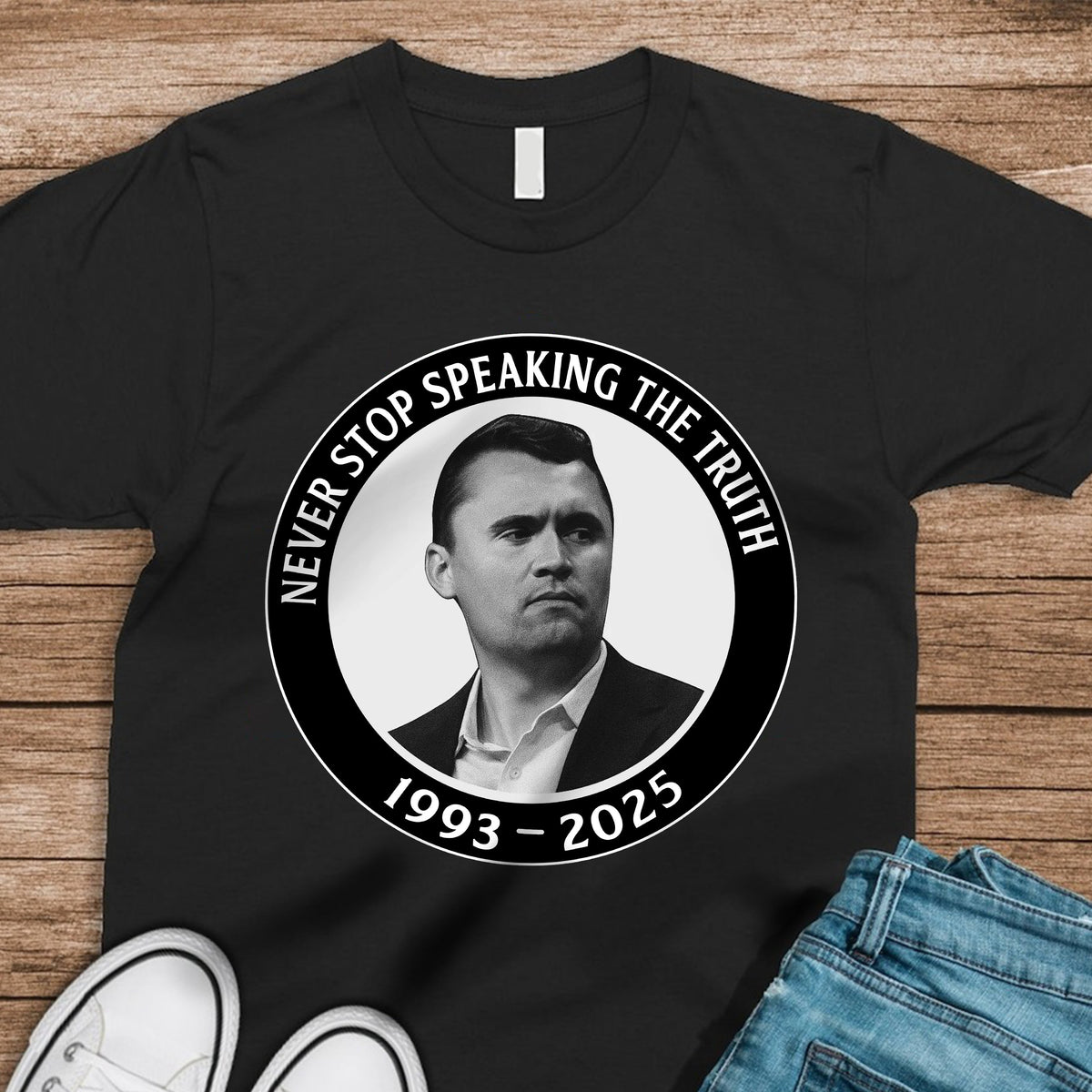 Never Stop Speaking The Truth 1993-2025 Charlie Kirk Dark Shirt HO82 65820